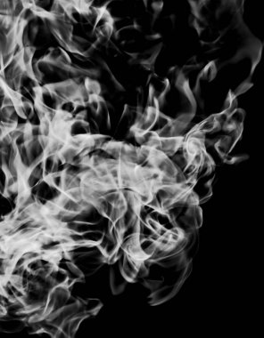 siyah bir arka plan beyaz duman alev