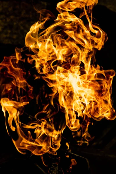 Fire Flames Black Background — Stock Photo, Image