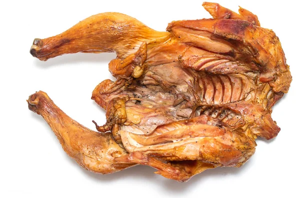 Füme tavuk beyaz zemin üzerine