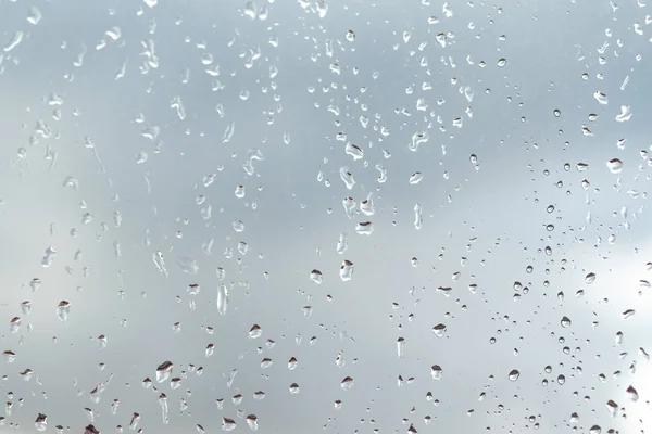 Gotas Chuva Fundo Céu Vidro — Fotografia de Stock