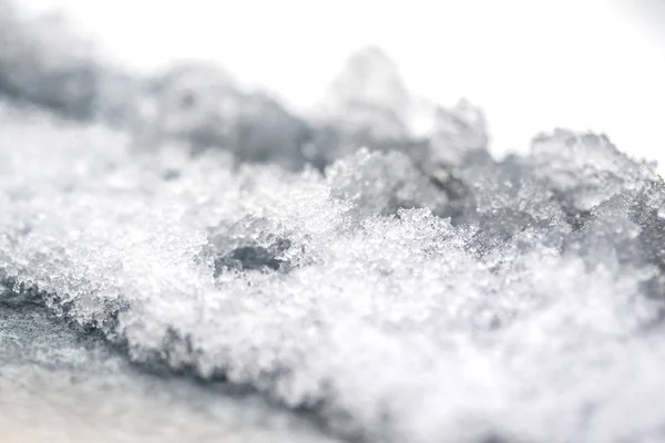 Spośród Fokus Lód Snow Makro Monochromatyczne — Zdjęcie stockowe