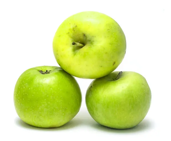 Zralé Jablko Bílém Pozadí — Stock fotografie