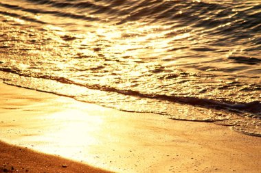 ufuk bokeh, kumlu plaj altın günbatımı