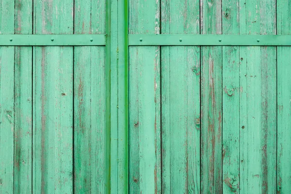 Vecchio Recinto Legno Sfondo Vernice Verde — Foto Stock