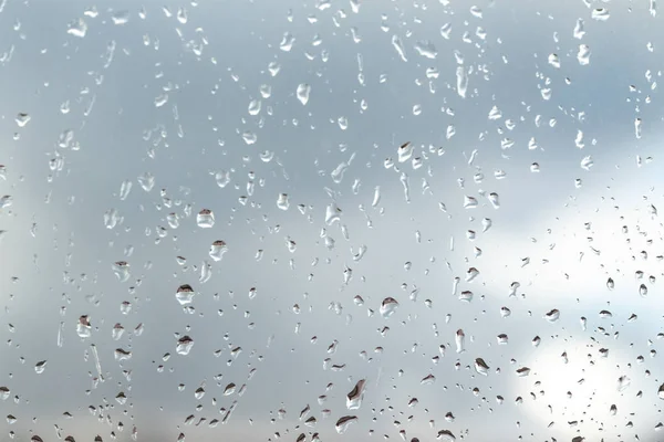Капли Дождя Стеклянном Фоне Неба — стоковое фото