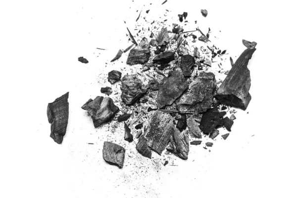 Schwarzer Staub Pulverkohle Auf Weißem Hintergrund — Stockfoto