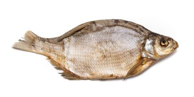 tuzlu balık beyaz zemin üzerine bira için kurutulmuş