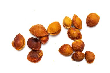 beyaz zemin üzerine kayısı kemikler