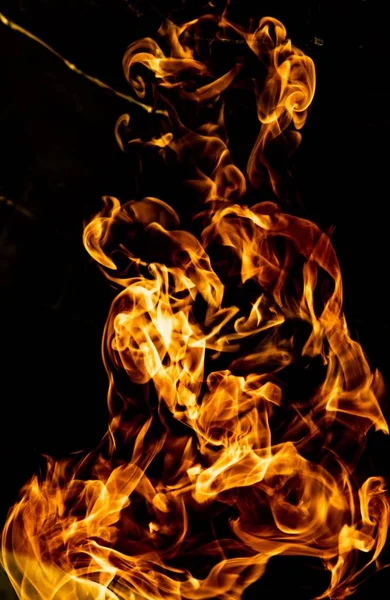 Oheň Červené Oranžové Textury Černém Pozadí — Stock fotografie