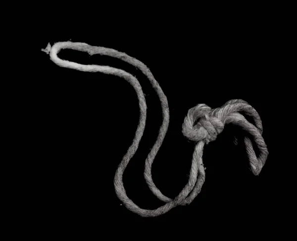 Old Rope Black Background — Stock Photo, Image
