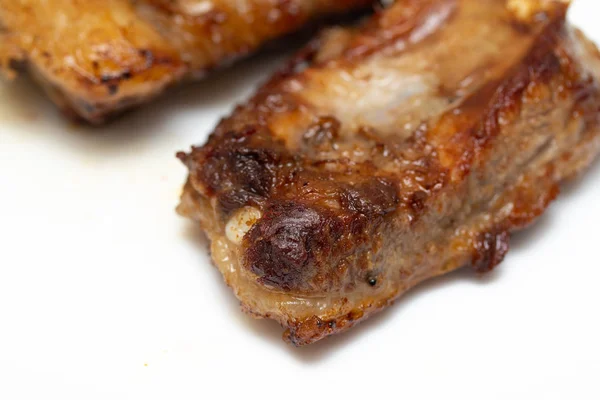 Stukjes Gegrilde Vlees Closeup — Stockfoto