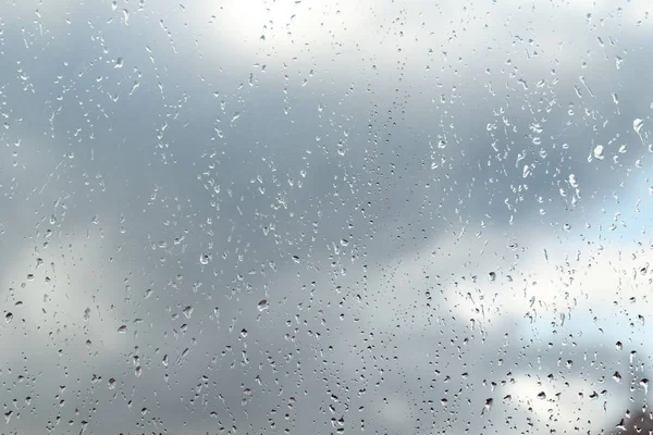 Raindrops Glass Sky Background — Stock Photo, Image