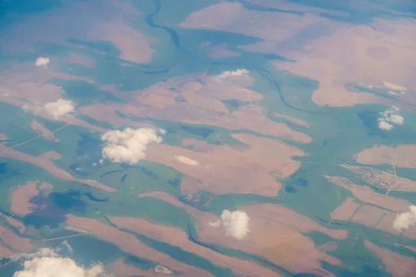 Nubes Vista Desde Avión Tierra — Foto de Stock