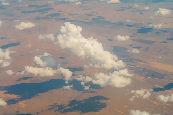 Nubes Vista Desde Avión Tierra — Foto de Stock