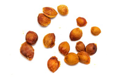 beyaz zemin üzerine kayısı kemikler