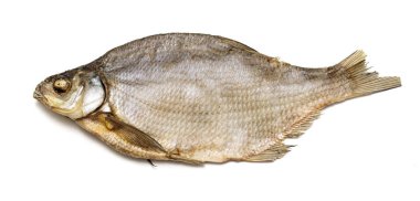 tuzlu balık beyaz zemin üzerine bira için kurutulmuş