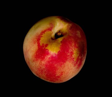 siyah arka plan üzerine izole taze olgun şeftali görmek