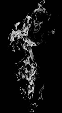 siyah bir arka plan beyaz duman alev