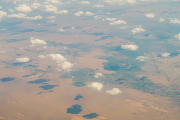 Nubes Vista Desde Avión Tierra — Foto de Stock