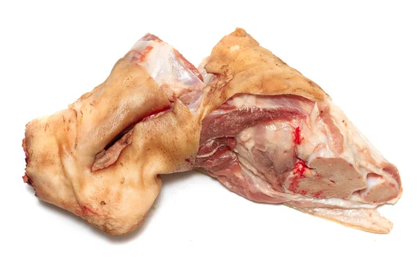 Varkensvlees Van Knokkel Witte Achtergrond — Stockfoto