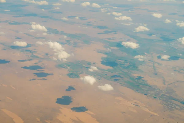 Nubes Vista Desde Avión Tierra — Foto de Stock