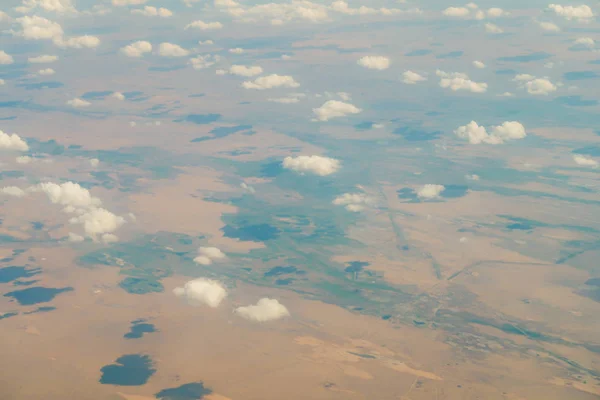 Nubes Vista Desde Avión Tierra — Foto de Stock