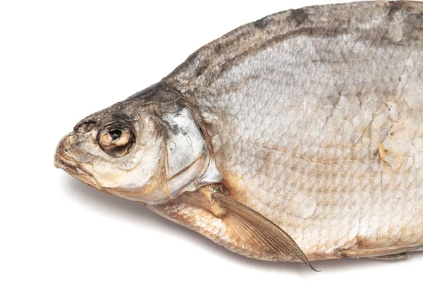 Ikan Diasinkan Kering Menjadi Bir Pada Latar Belakang Putih — Stok Foto