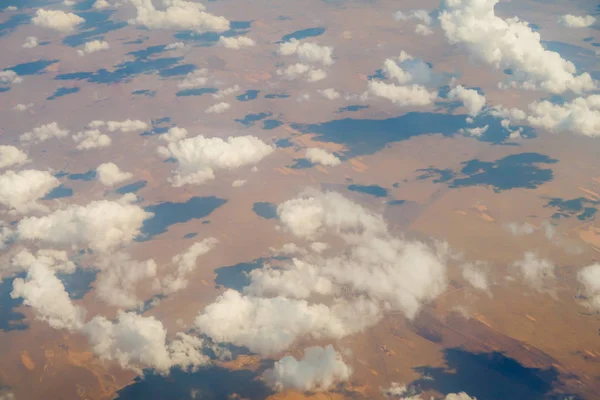 Wolken Uitzicht Vanuit Vliegtuigen Grond — Stockfoto