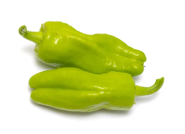 Zelená Paprika Bílém Pozadí — Stock fotografie