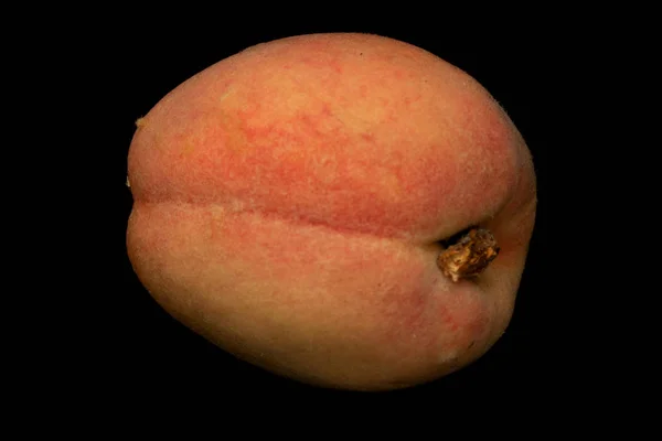 Close View Fresh Ripe Peach Isolated Black Background — Stock Photo, Image