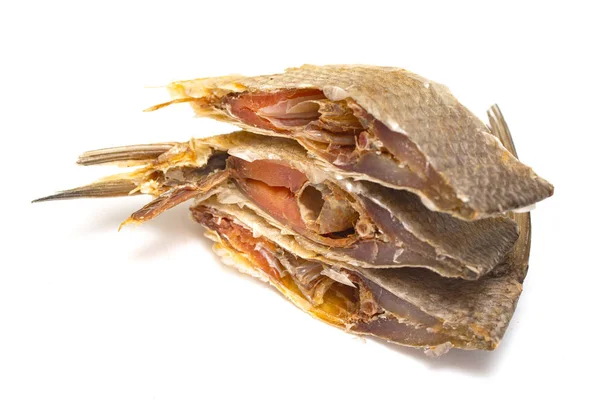 Fisch Gesalzen Bier Auf Weißem Hintergrund — Stockfoto