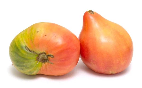 Nahaufnahme Von Frischen Reifen Tomaten Isoliert Auf Weißem Hintergrund — Stockfoto