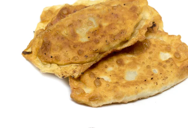 Fried Pies Meat White Background — Stock Photo, Image