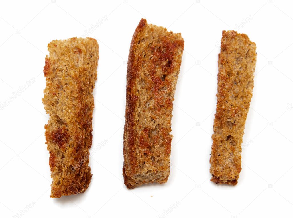 fried crackers on white background