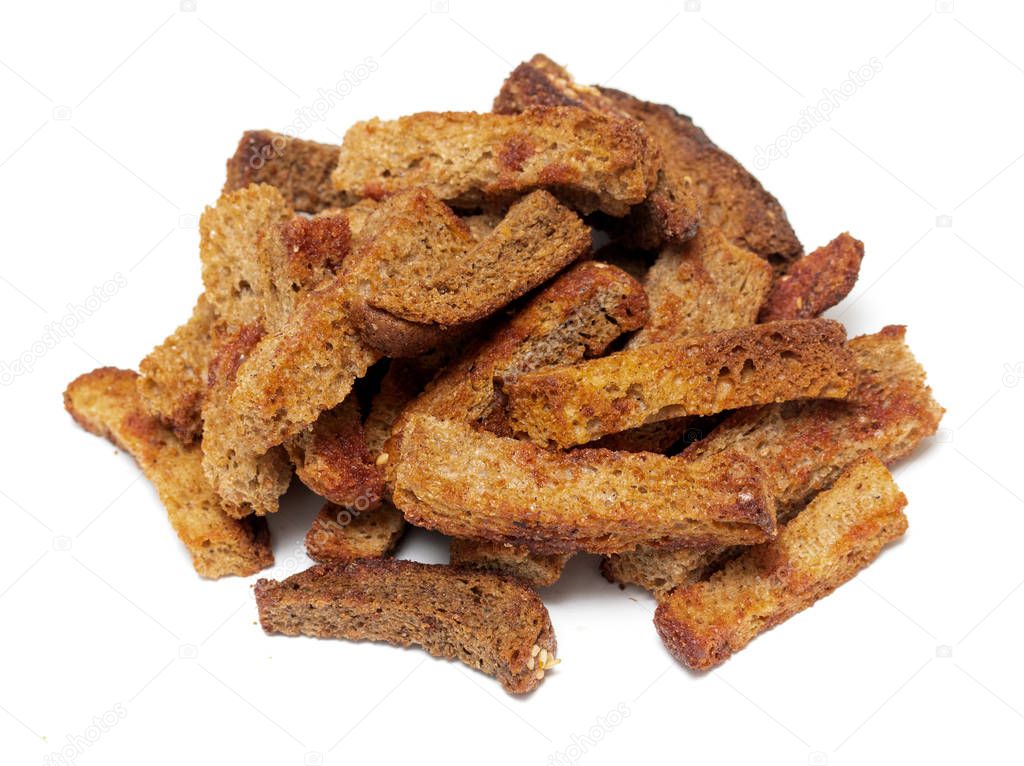 fried crackers on white background