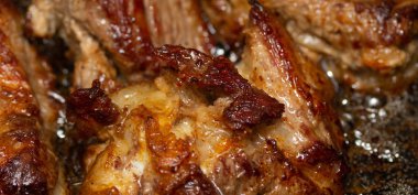 ızgara et closeup parçaları