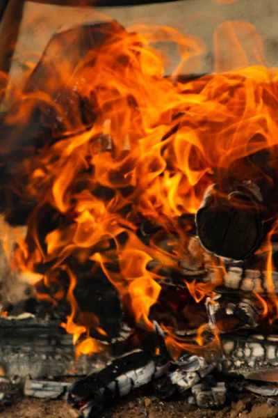 Firewood Close Fire — Stock Photo, Image