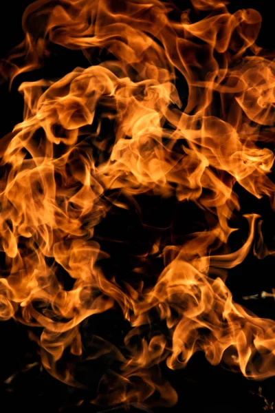 Fire Flames Black Background — Stock Photo, Image