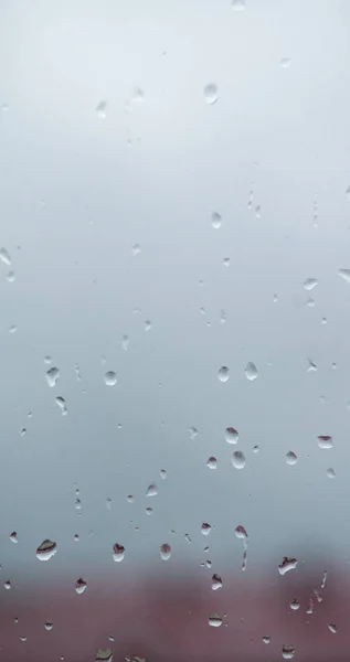 Gotas Lluvia Sobre Fondo Vidrio —  Fotos de Stock