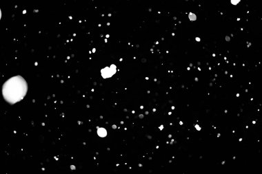 siyah kar bokeh arka plan üzerinde beyaz noktalar