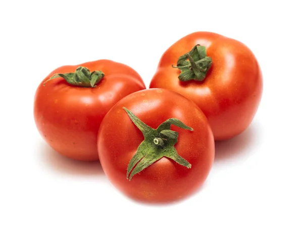 Rote Reife Tomate Isoliert Auf Weißem Hintergrund — Stockfoto