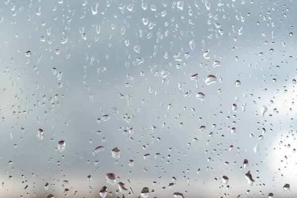 Капли Дождя Стеклянном Фоне Неба — стоковое фото