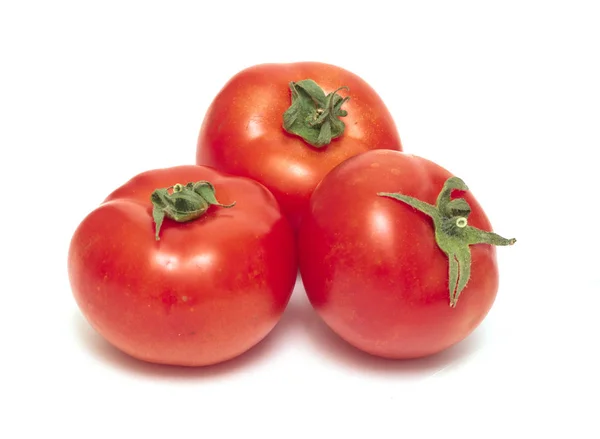 Röd Mogen Tomat Isolerad Vit Bakgrund — Stockfoto