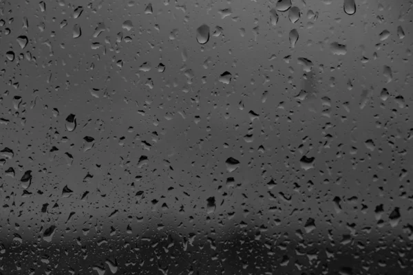 Drops Rain Glass View Street Blurred — Stock Photo, Image