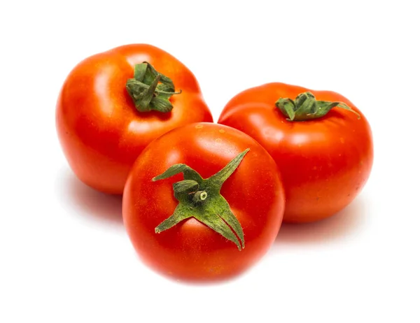 Rote Reife Tomate Isoliert Auf Weißem Hintergrund — Stockfoto