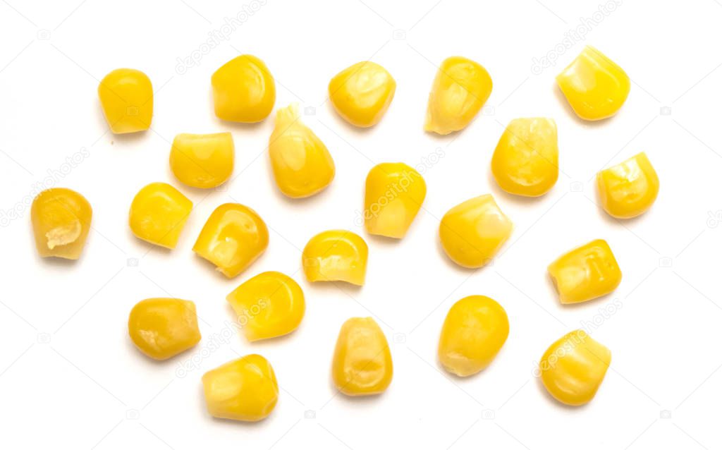 corn seeds isolated on white background