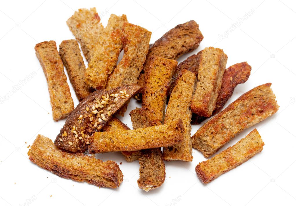 fried crackers on white background
