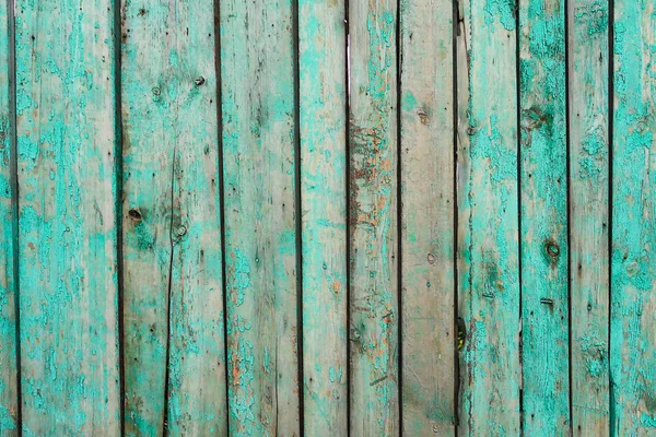 古い木製のフェンス背景緑ペイント — ストック写真
