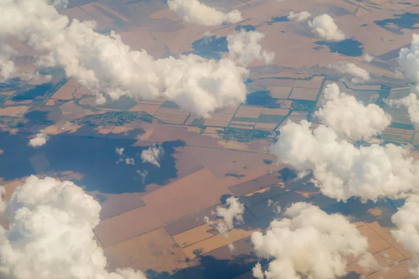 Nubes Vista Desde Avión Tierra — Foto de Stock