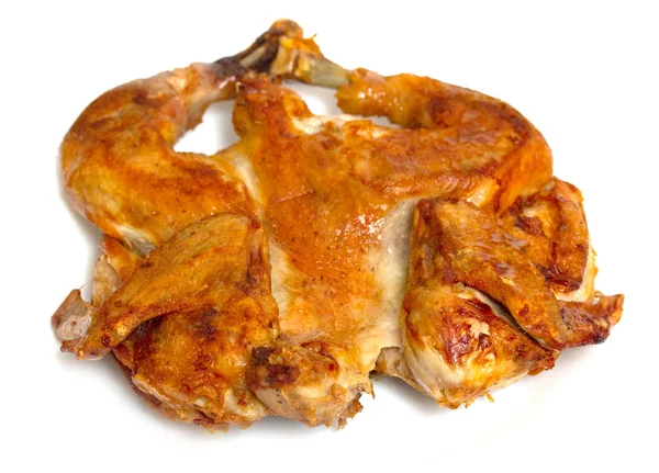 Stekt Kyckling Isolerad Vit Bakgrund — Stockfoto
